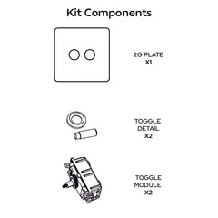 Plank Hardware Electric PALO 2G Two Way Toggle Switch - Brass