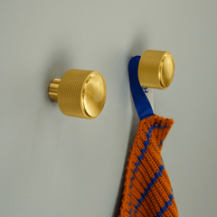 Plank Hardware Hooks HUMBOLDT Knurled Button Hook - Brass