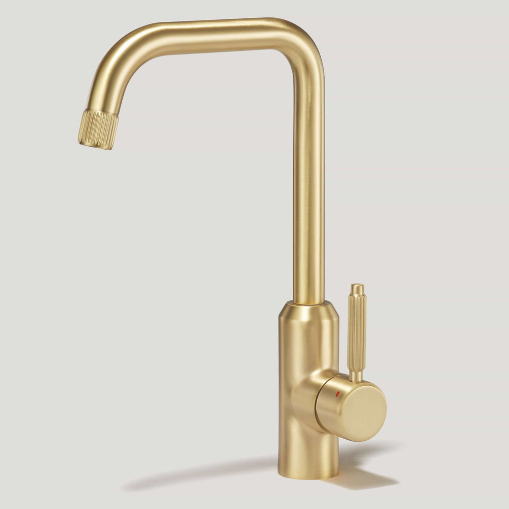 ARMSTRONG Grooved Kitchen Mixer Tap - Brass