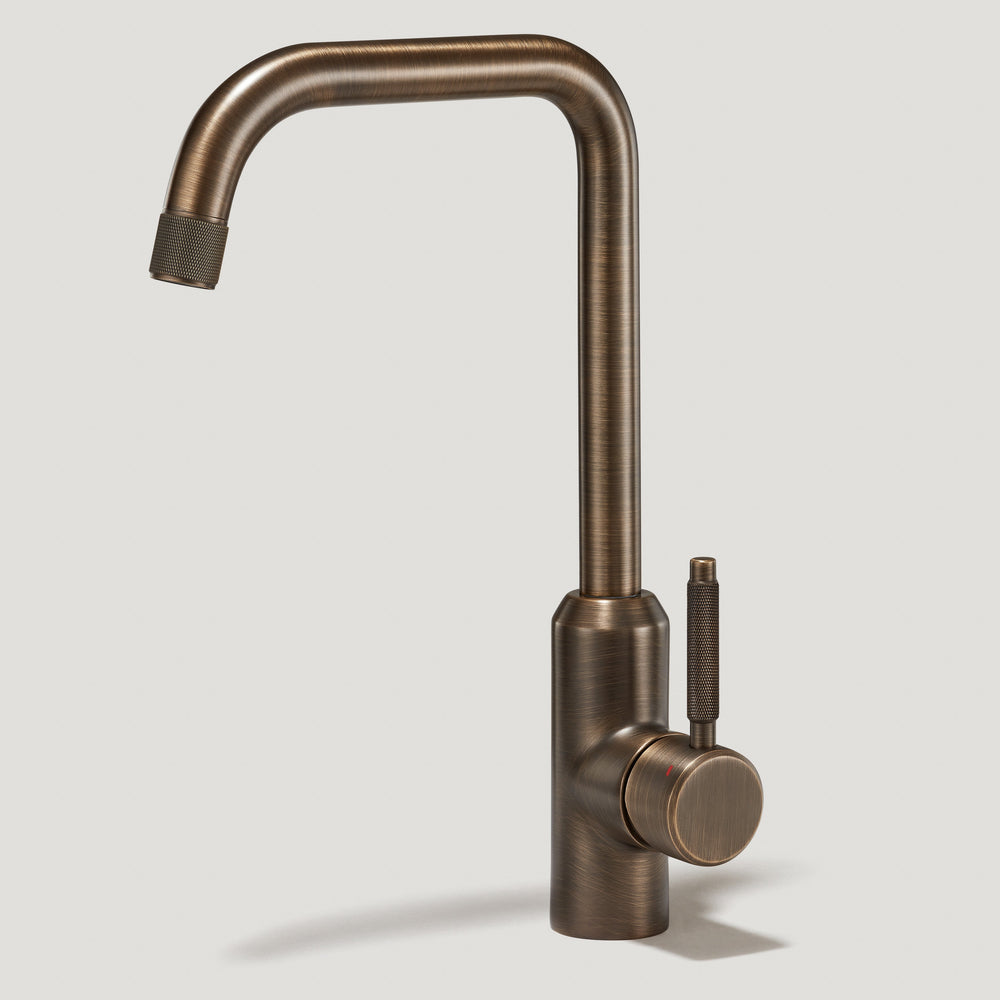 ARMSTRONG Knurled Kitchen Mixer Tap - Antique Brass