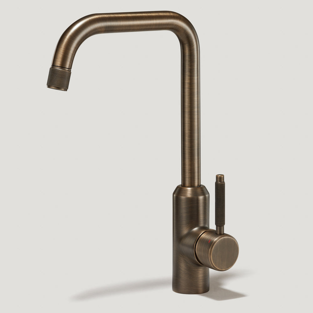 ARMSTRONG Swirled Kitchen Mixer Tap - Antique Brass