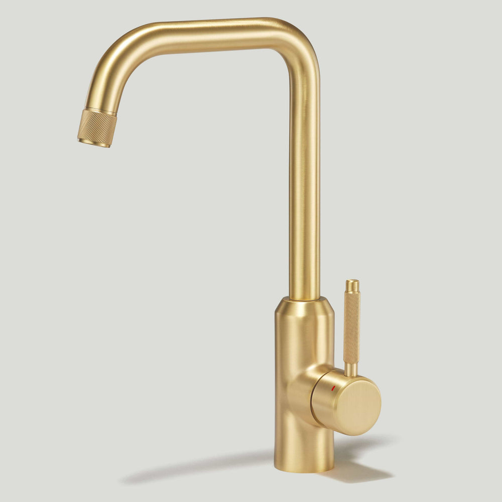 ARMSTRONG Swirled Kitchen Mixer Tap - Brass