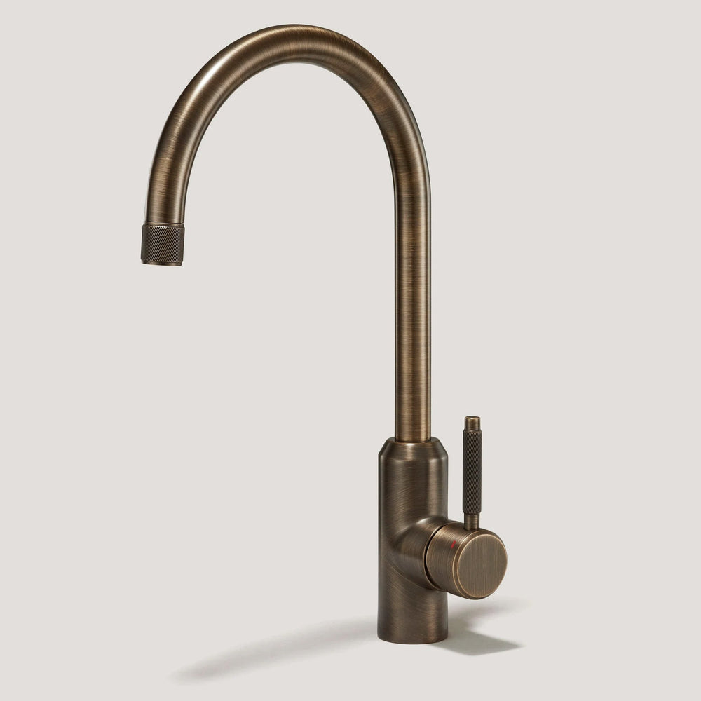 PORTMAN Swirled Kitchen Mixer Tap - Antique Brass