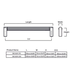 Plank Hardware Handles & Knobs BECKER Grooved D-Bar Handle - Brass