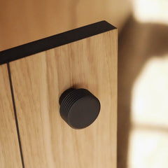 Plank Hardware Handles & Knobs BEZEL Grooved Knob - Black Aluminium