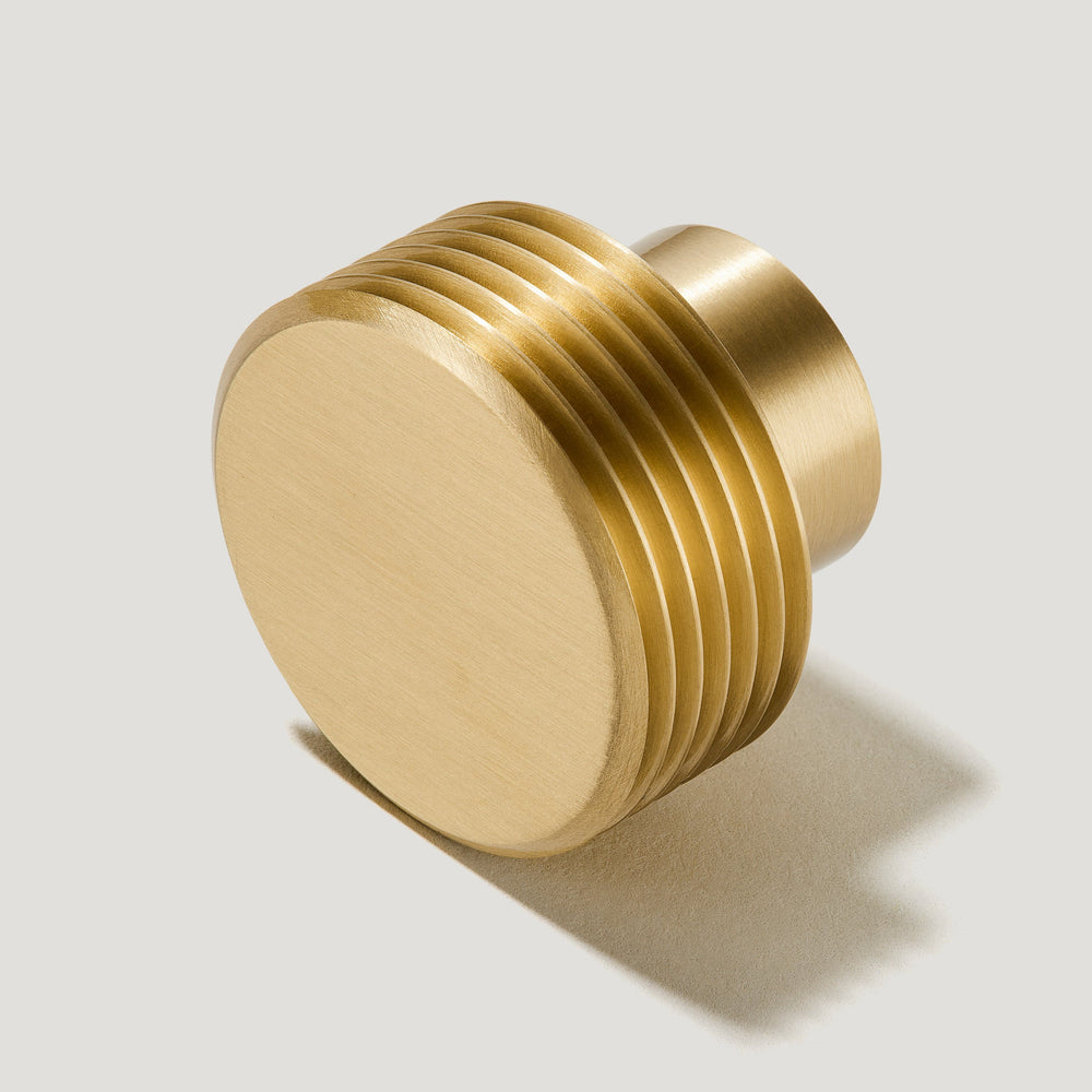 BEZEL Grooved Knob - Brass