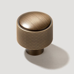 Plank Hardware Handles & Knobs HUMBOLDT Knurled Button Knob - Antique Brass