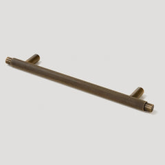 Plank Hardware Handles & Knobs 220mm (160mm screw w) KEPLER Knurled T-Bar Handle - Antique Brass