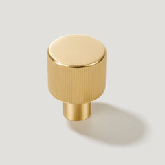 Plank Hardware Handles & Knobs LENNON Grooved Button Knob - Solid Brass