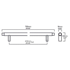 Plank Hardware Handles & Knobs ROEBUCK Smooth Closet Bar - Stainless Steel