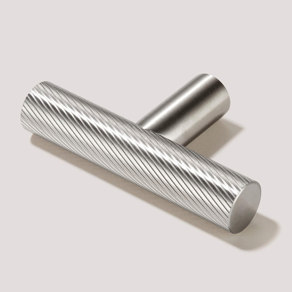 SEARLE Swirled Single T Handle - Stainless Steel