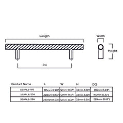 Plank Hardware Handles & Knobs SEARLE Swirled T-Bar Handle - Black