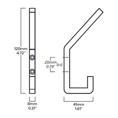 Plank Hardware Hooks LEVI Square Hook - Black